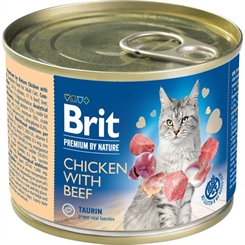 Brit kattemad - Premium by Nature Kylling med oksekød